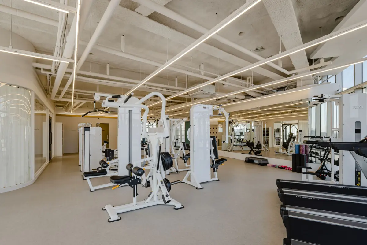 화이트톤 인더스트리얼 감성의 프리미엄 피트니스